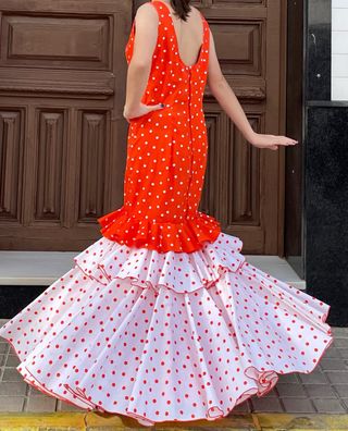 Traje Flamenca Lunares Rojo Talla 38/40