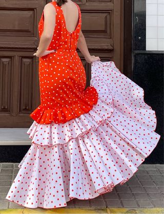 Traje Flamenca Lunares Rojo Talla 38/40