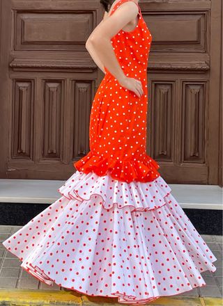 Traje Flamenca Lunares Rojo Talla 38/40