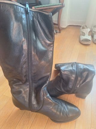 Botas de cuero negras talla 39