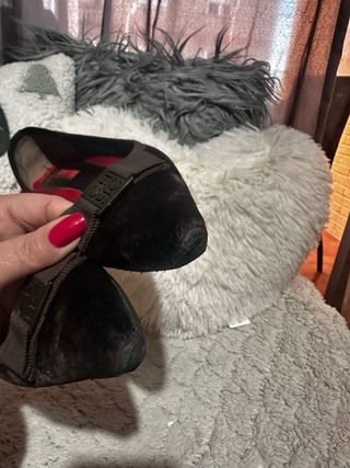 Bailarinas CH terciopelo negro y marrón