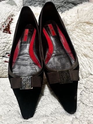 Bailarinas CH terciopelo negro y marrón