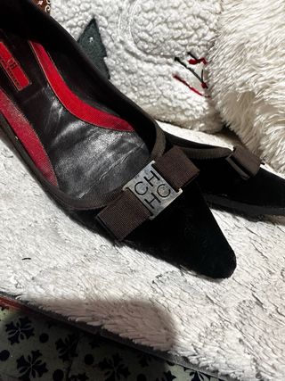 Bailarinas CH terciopelo negro y marrón