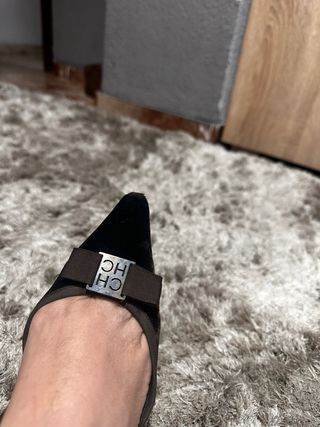 Bailarinas CH terciopelo negro y marrón