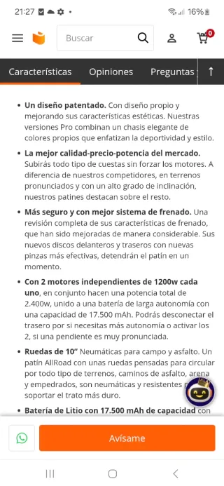 Patinete SmartGyro CrossOver Dual Pro