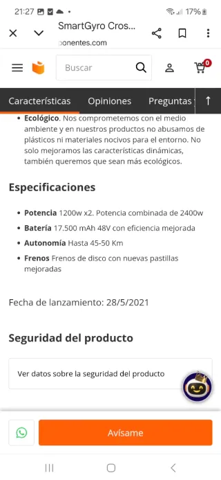 Patinete SmartGyro CrossOver Dual Pro