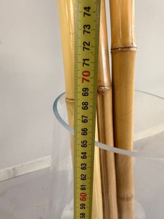 Jarrón decorativo cañas bambú y piedras