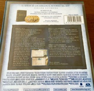 SEÑOR DE LOS ANILLOS EL RETORNO DEL REY 4 DVD