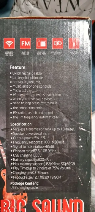 Altavoz Bluetooth KTS-1055T Negro/Azul