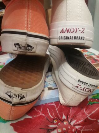 Tenis Vans Mujer Talla 40 Naranja y Andy-Z Blanco