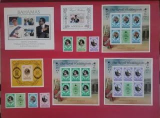 Colección sellos boda Carlos y Diana 1981