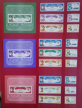 Colección sellos boda Carlos y Diana 1981