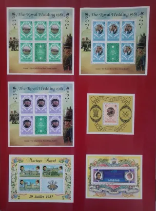 Colección sellos boda Carlos y Diana 1981