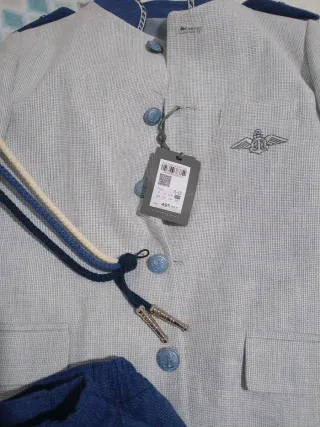 Traje comunión gris y azul talla 11-12 sin estrena