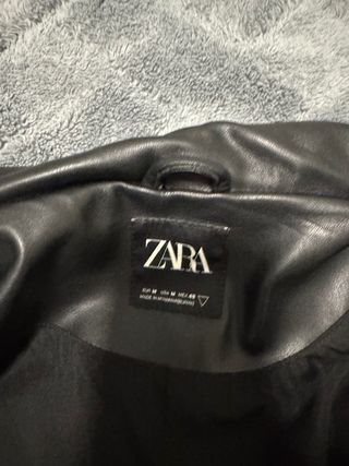 Chaqueta Zara Piel Sintética Hombre Negra