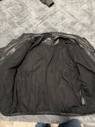 Chaqueta Zara Piel Sintética Hombre Negra