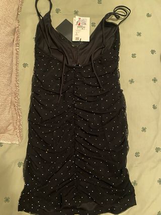 Vestido negro con brillos de fiesta talla S nuevo