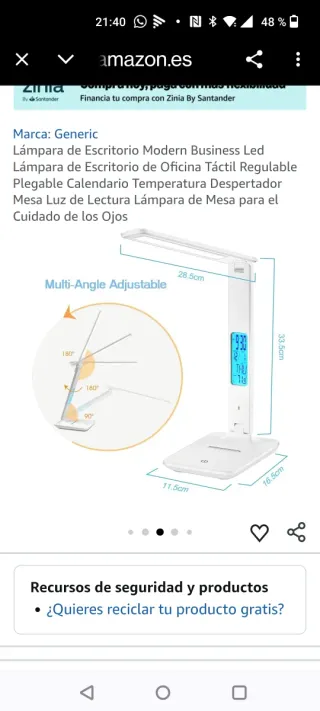 Lámpara Escritorio LED Blanca