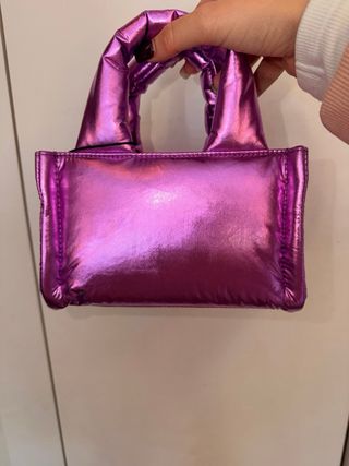 Bolso Tous metálico púrpura y plateado