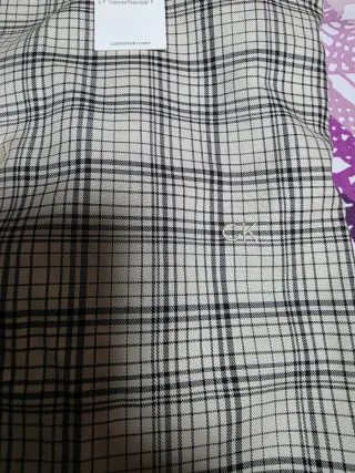 Camisa Calvin Klein XL Cuadros Beige/Negro