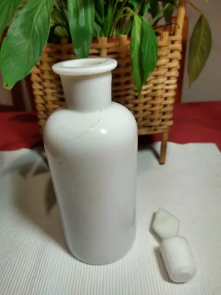 Frasco Bote Farmacia Antiguo Opalina s.XIX-XX