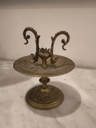 Candelabros bronce dorado antiguos