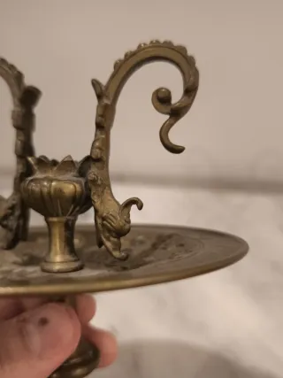 Candelabros bronce dorado antiguos