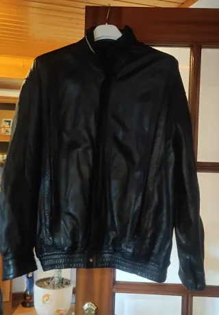 Chaqueta de piel hombre negra. Oferta Hoy!