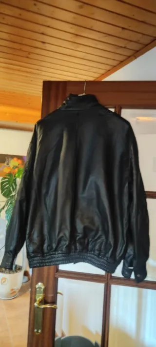 Chaqueta de piel hombre negra. Oferta Hoy!