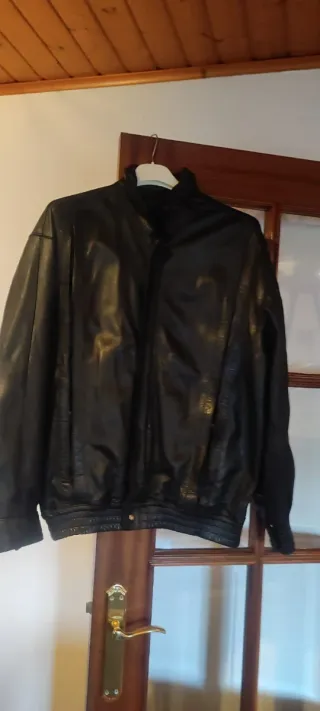 Chaqueta de piel hombre negra. Oferta Hoy!