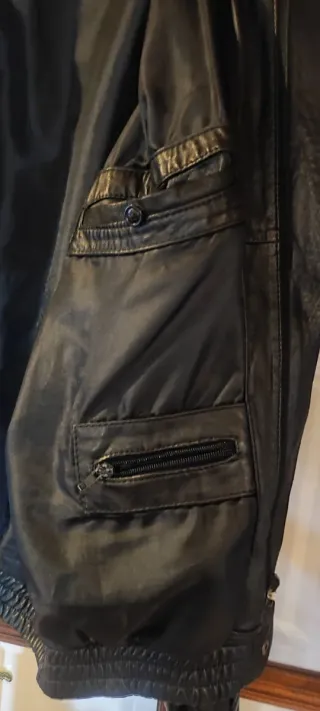 Chaqueta de piel hombre negra. Oferta Hoy!