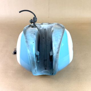 Depósito moto Retro azul y blanco