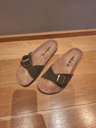 Sandalias Natura Talla 40 Verde Oliva