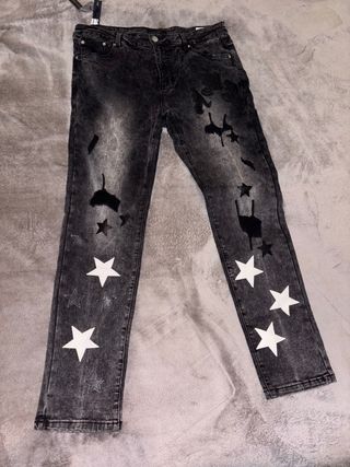 Pantalón Amiri flaredNegro Gris Estrellas talla 48