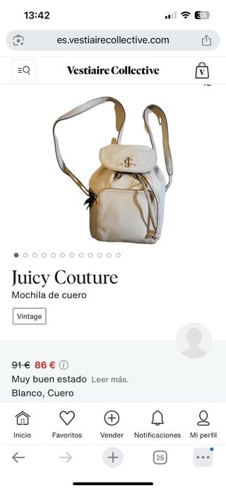 Bolso Mochila Juicy Couture Verde Dorado