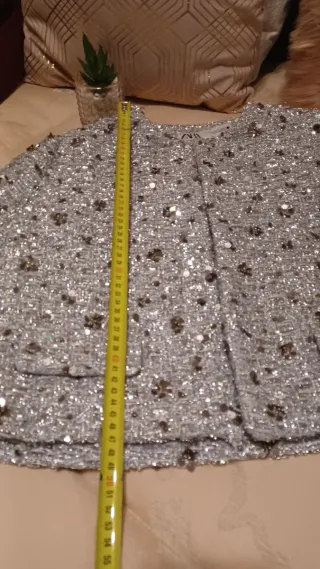 Chaqueta Zara Lentejuelas Doradas y Plateadas