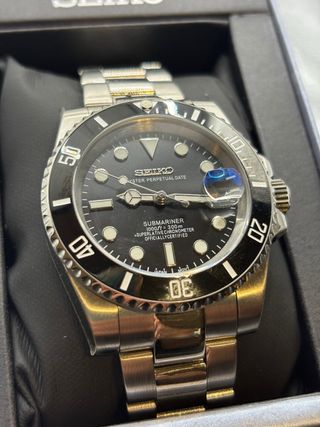 Seiko mod Submariner 40mm Negro