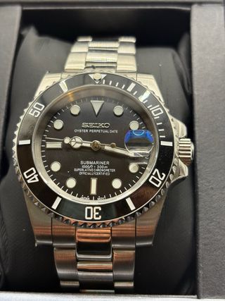 Seiko mod Submariner 40mm Negro