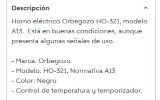 Horno Orbegozo HO321