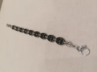 Pulsera Lotus Style Plata y Negro