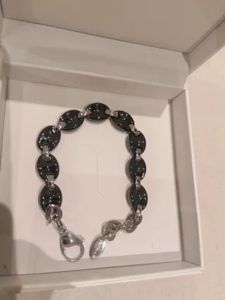 Pulsera Lotus Style Plata y Negro