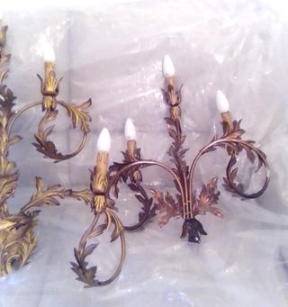 Applique vintage 6 luci finitura oro antico