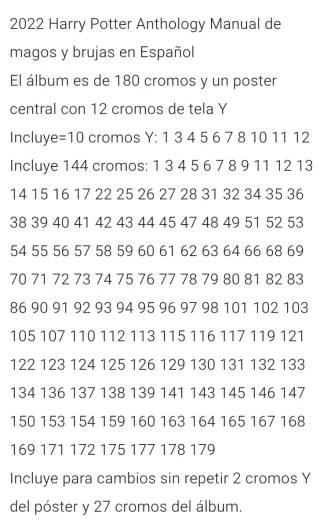 Álbum Harry Potter Panini