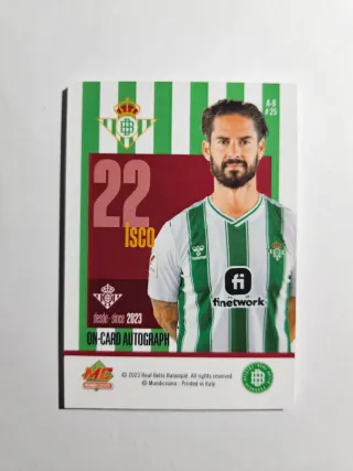 Isco Alarcón autógrafo on card paralelo /25 Betis