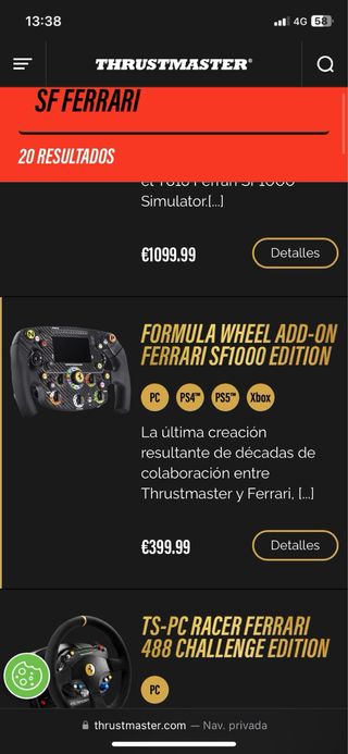 Thrustmaster SF1000 Ferrari Volante