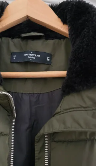 Chaquetón plumífero verde mujer