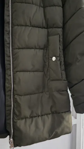 Chaquetón plumífero verde mujer