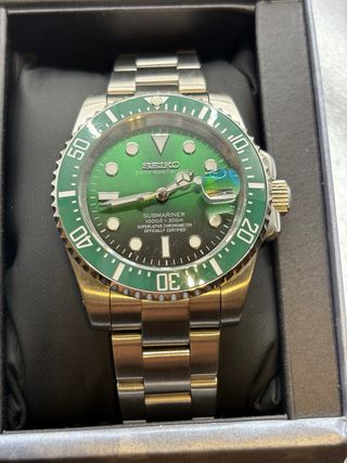 Seiko Mod Submariner Hulk Verde 40mm