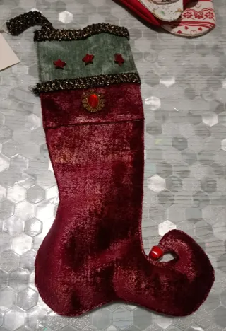 Calza Befana Rossa Velluto Stelle Rosse