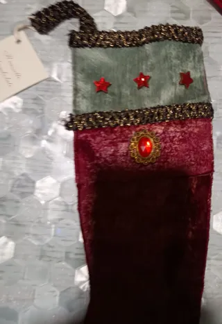 Calza Befana Rossa Velluto Stelle Rosse